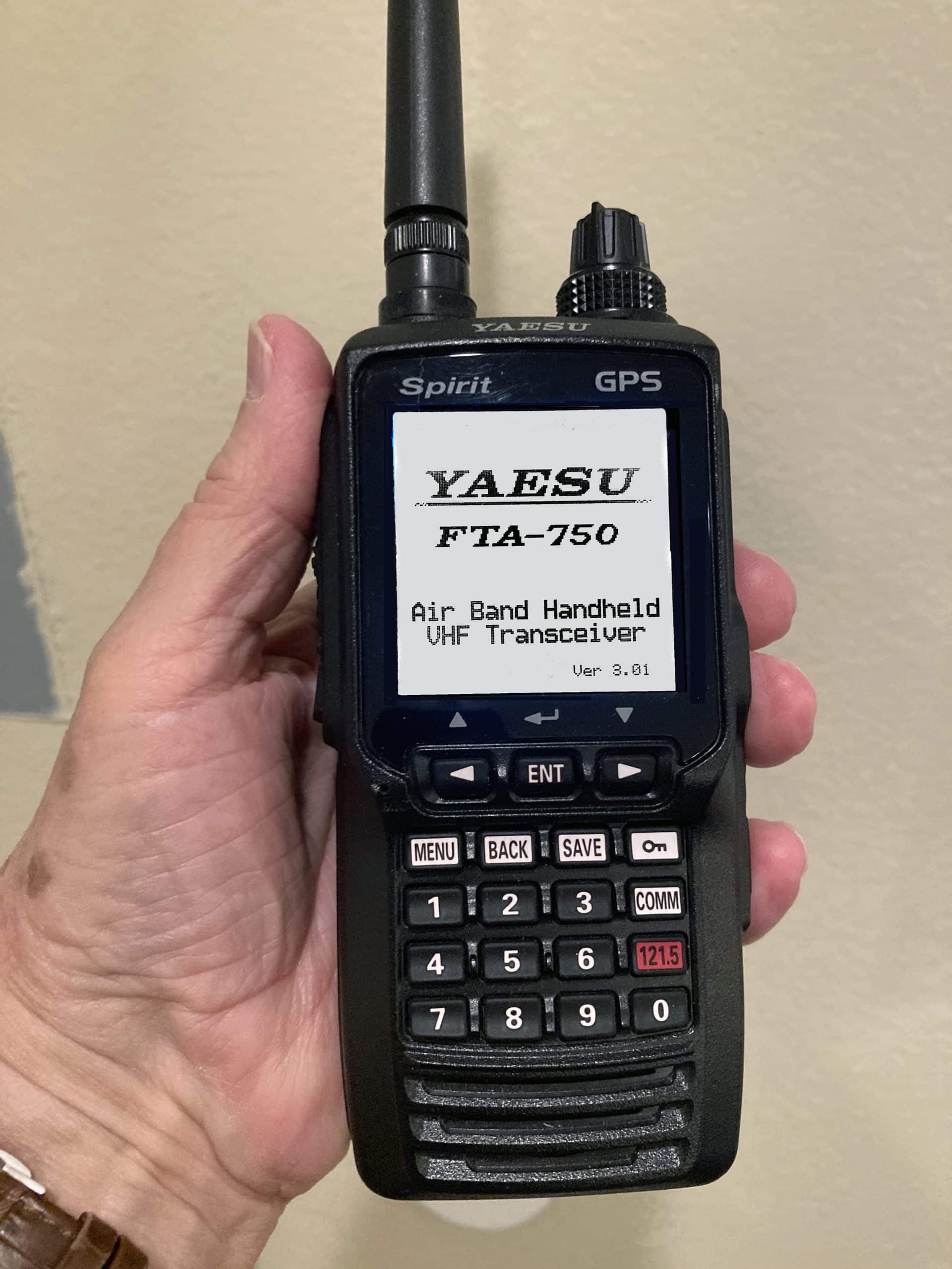 Yaesu FTA750L Handheld GPS & VHF Transceiver Beech Aero Club (BAC)